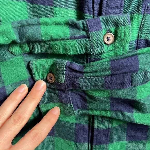Hanna Andersson - Blue & green flannel shirt - 6 - Picture 4 of 4